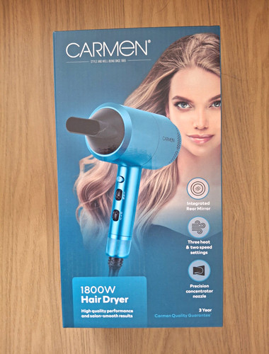 Carmen 1800w blue hair dryer - carmen,