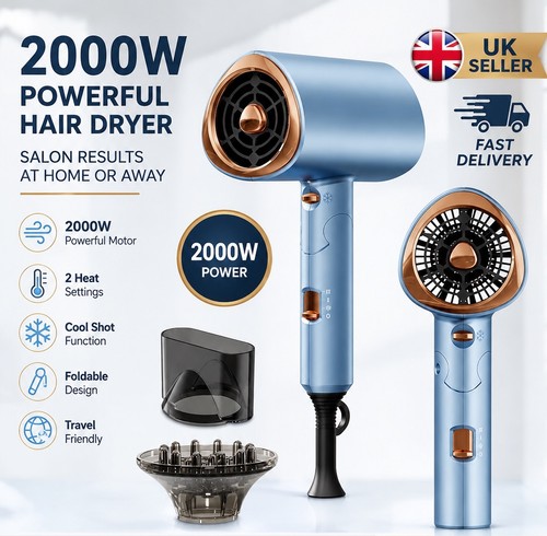 Ionic hair dryer - ionic, 2000w