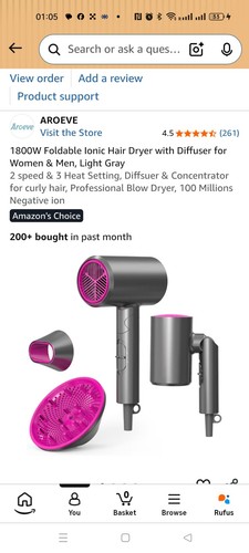 1800w foldable ionic hair - 1800w,
