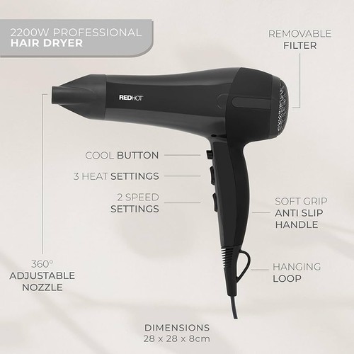 Redhot 2200w professional hair - 2200w,