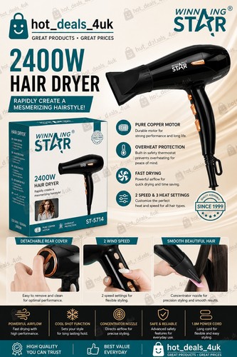 2400w professional hair dryer - 2400w,