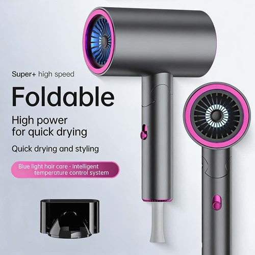 Foldable hair dryer with blue - with,