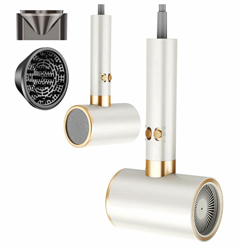 White gold hair dryer - white/gold, with