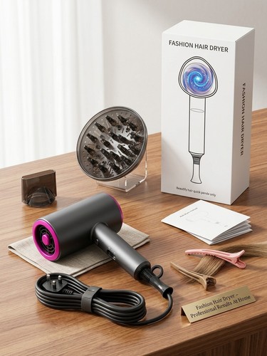 Standard hair dryer black - standard, black/pink