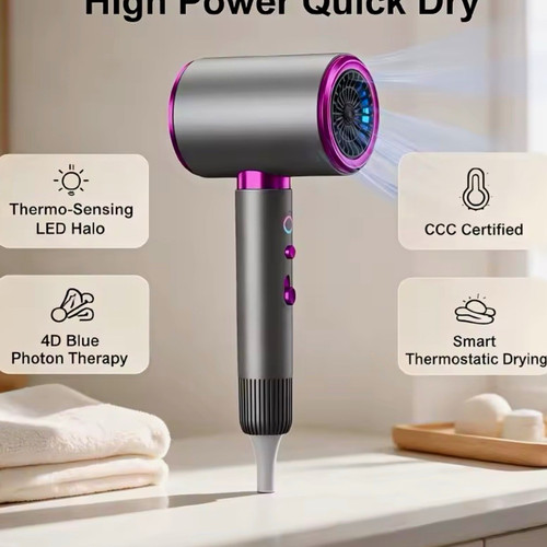 2400w hair dryer grey purple - dryer,